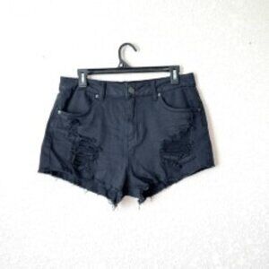 Ashley Mason Distressed High Rise Black Shorts | Size 13